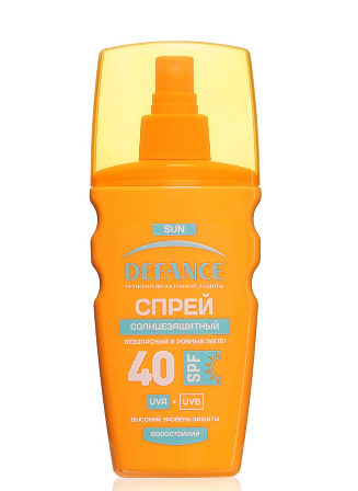 Спрей солнцезащитный Defance для безопасного и ровного загара SPF 40 160 мл