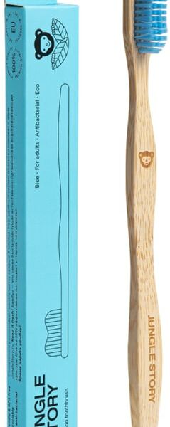 Зубная щетка Jungle Story бамбуковая Blue средней жесткости