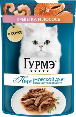 Влажный корм для кошек Gourmet с креветкой и лососем в соусе