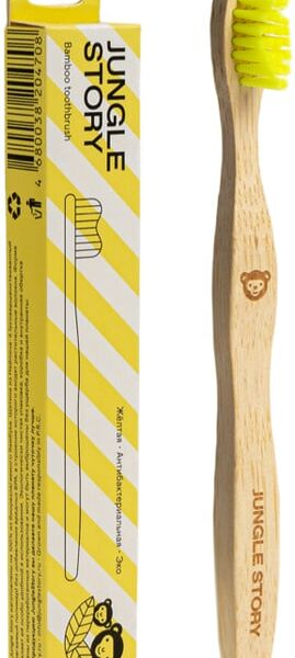Зубная щетка Jungle Story бамбуковая Yellow мягкая