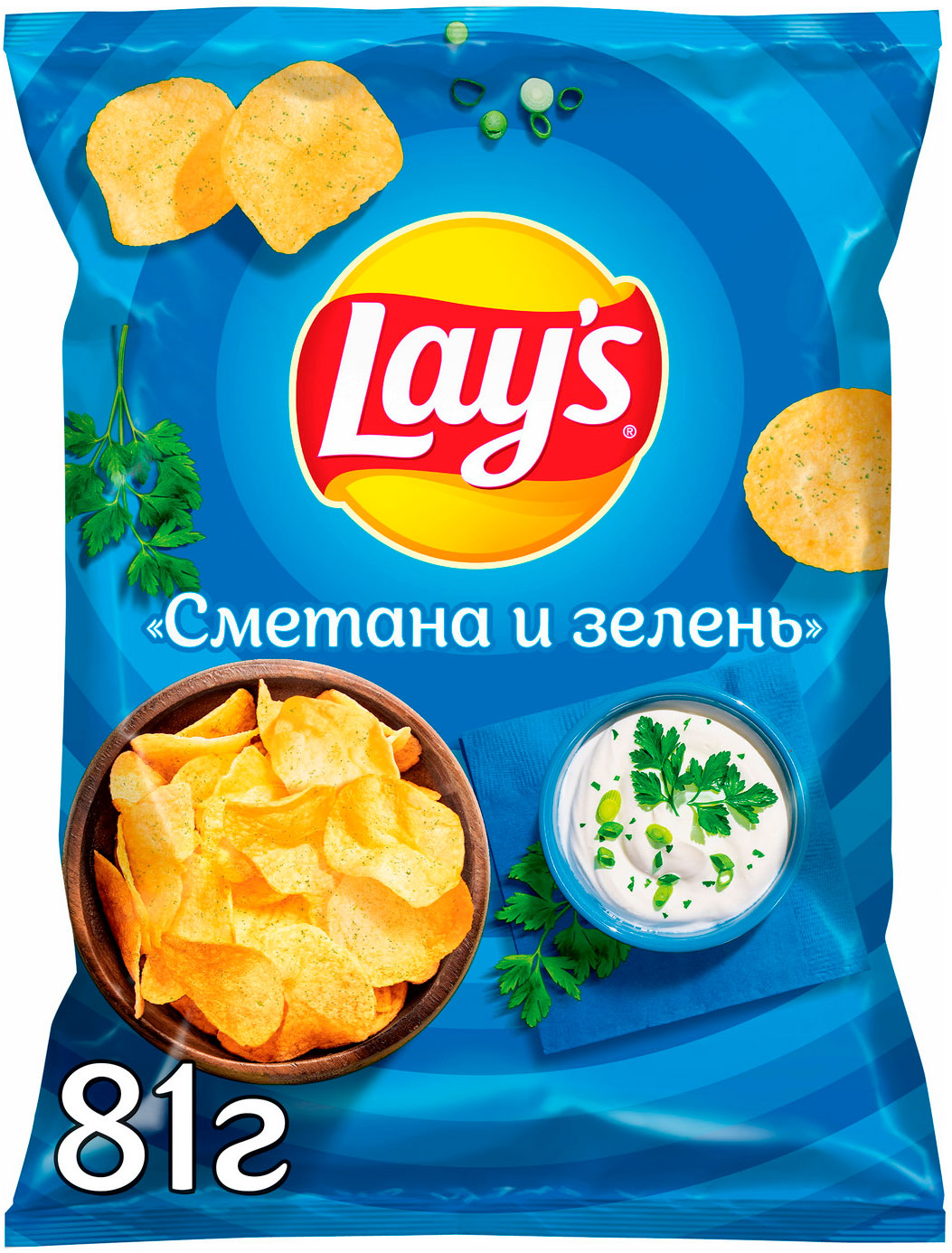 

Чипсы Lays Сметана Зелень