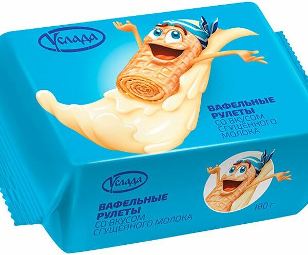Вафельные рулеты Услада со вкусом сгущенного молока 180 г