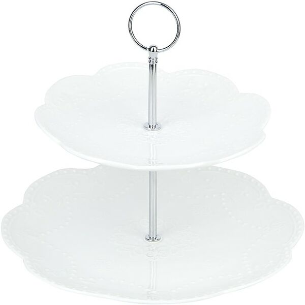 Блюдо Nouvelle Home Маршмеллоу 2-х ярусное 26.5*23см