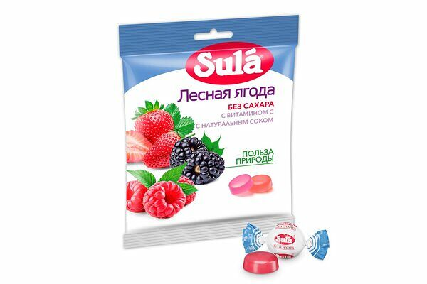 Леденцы без сахара Лесная ягода Sula с витамином С