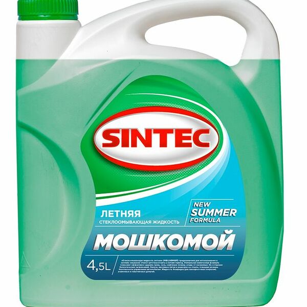 Жидкость стеклоомывающая Sintec Мошкомой летняя, 4.5л