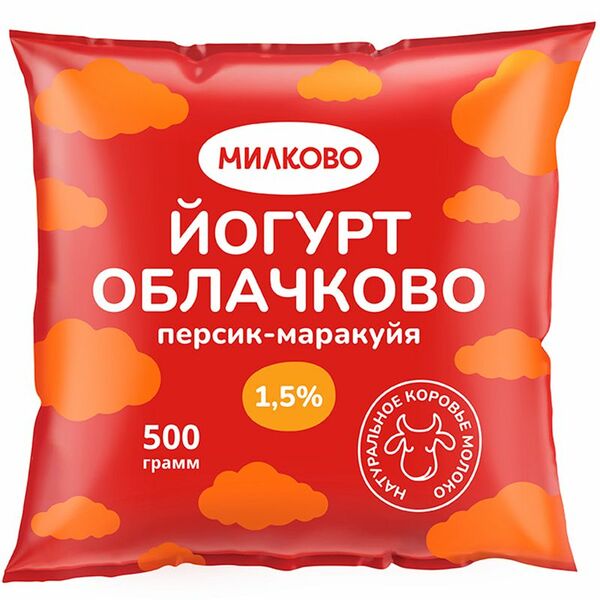 Питьевой йогурт Милково Облачково персик-маракуйя 1,5%