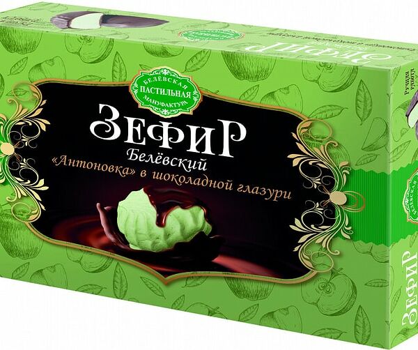 Зефир Белевская пастильная мануфактура Антоновка в шоколадной глазури 250г