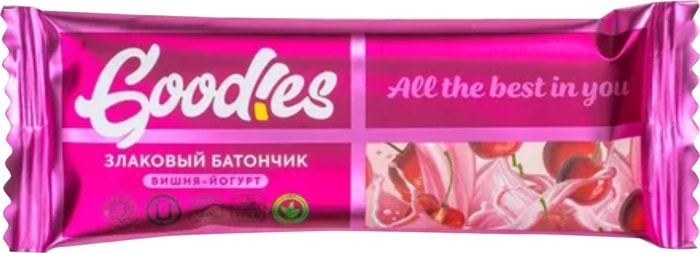 

Злаковый батончик Goodies Granola Bar со вкусом йогурта и вишни 40г