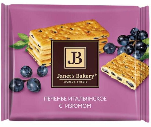 Печенье затяжное Janets Bakery Итальянское с изюмом