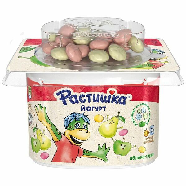 Йогурт Растишка яблоко-груша-печенье 3%, 118г