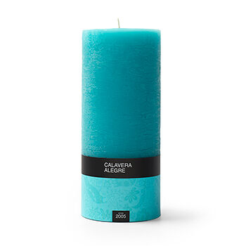 Свеча столбик бирюзового цвета, Calavera Alegre, 6.6*15 см