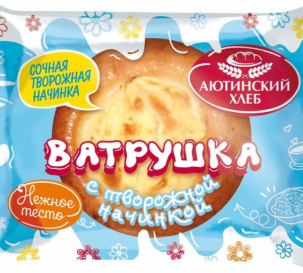 Ватрушка Аютинский Хлеб с творожной начинкой 70 г