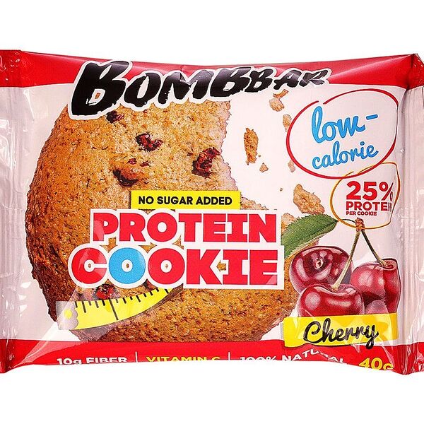 Печенье протеиновое Bombbar низкокалорийное Вишня