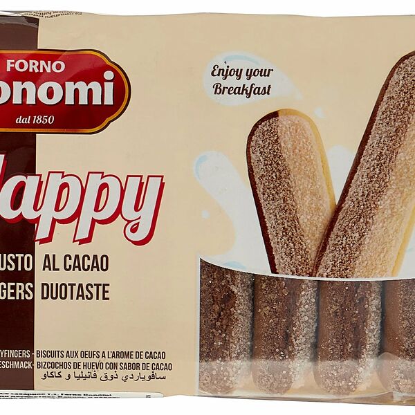 Печенье Forno Bonomi BiHappy il Savoiardo Bigusto al Cacao двухцветное