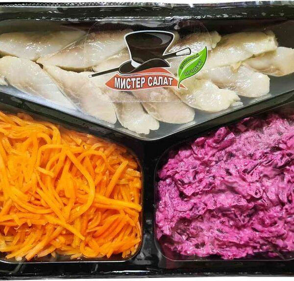 Салат Мистер Салат ассорти из рыбы и овощей 300г