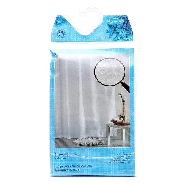 Штора для ванной комнаты Зимний сон 180*200см ТМ Aquarius (Аквариус)