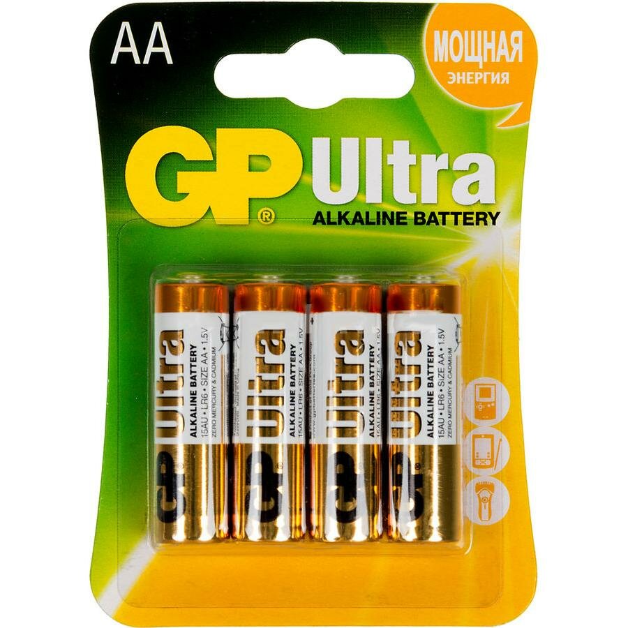 

Батарейка GP Ultra Alkaline 15AU LR6 AA (4шт.)