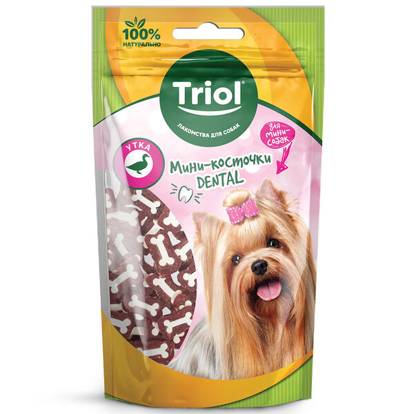 Мини-косточки Triol Dental из утки, для мини-собак, 50 г