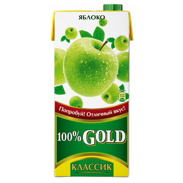 Напиток сокосодержащий 100% Gold Classic яблоко 950 мл