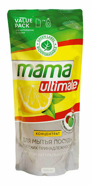 Средство для мытья посуды Mama Ultimate с ароматом лимона
