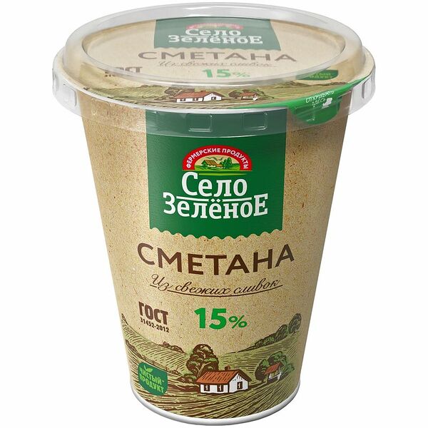 Сметана Село Зеленое 15%