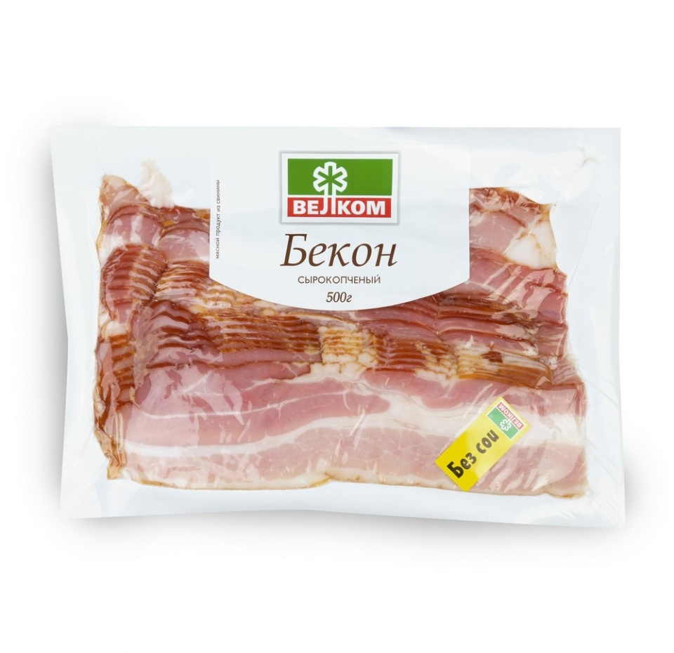 

Бекон сырокопчёный Велком нарезка 500 г
