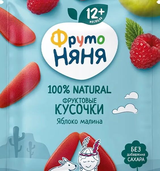 Фруктовые кусочки ФрутоНяня Яблоко-малина с 12 месяцев