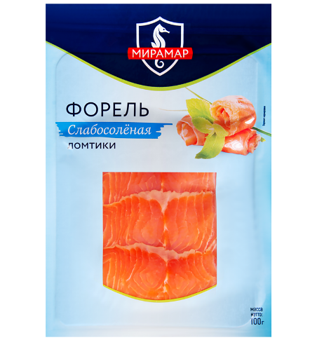 Форель слабосолёная Мирамар, ломтики