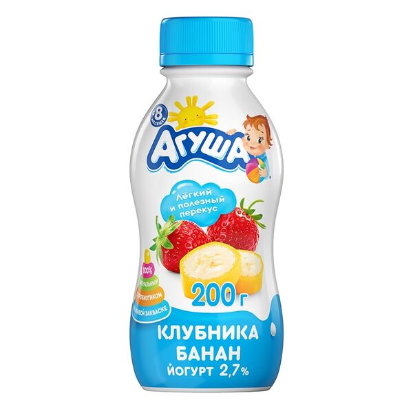 Йогурт детский Агуша клубника-банан 2.7%