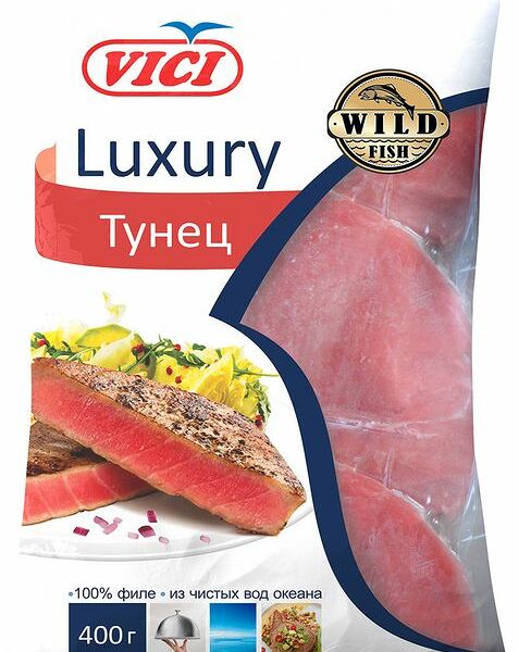 Тунец замороженный Vici Luxury филе-кусочки без кожи 400 г