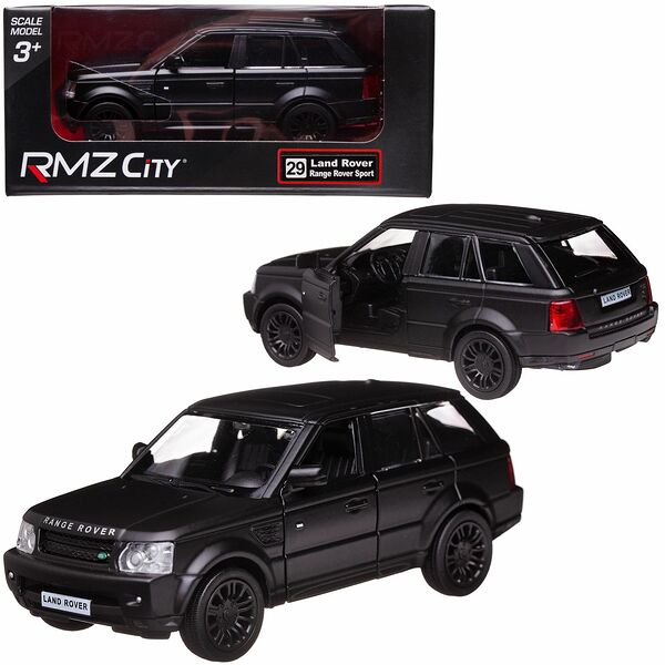 Машинка металлическая Uni-Fortune RMZ City 1:32 Range Rover Sport, инерционная, черный матовый цвет, RMZ CITY