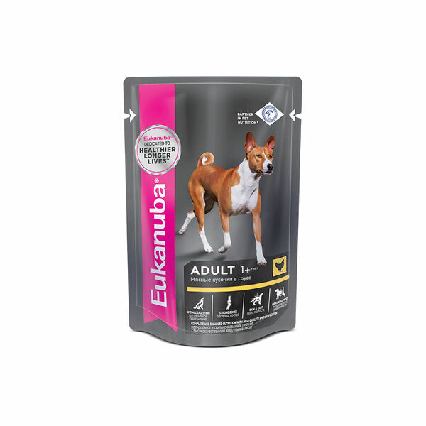 Корм консервированный для взрослых собак EUKANUBA Euk Dog с курицей в соусе