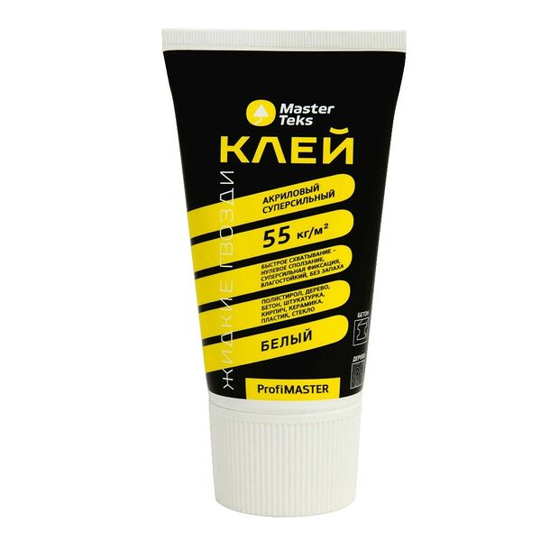 Клей акриловый Жидкие гвозди суперсильный MASTERTEKS PM, 200 г, белый