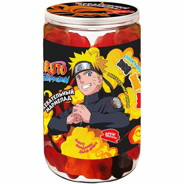 Мармелад Naruto Shippuden жевательный со вкусом манго мандарина дыни и арбуза, 120г