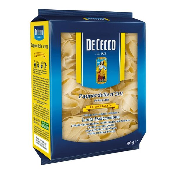 Макаронные изделия т. м. «De Cecco» из твердых сортов пшеницы ПАППАРДЕЛЛЕ №201, 500г