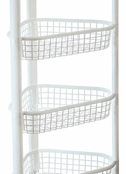 Полка угловая евро на колесах 4 секции белая ТМ Idea (Идеа) 27х38х79 см