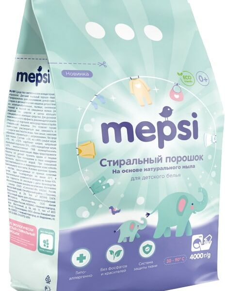 Cтиральный порошок Mepsi для детского белья на основе натурального мыла 4кг