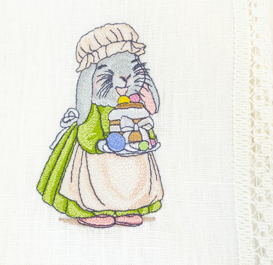 

Салфетка сервировочная с вышивкой Зайка с букетом Carolon дизайн в ассортименте 1 шт