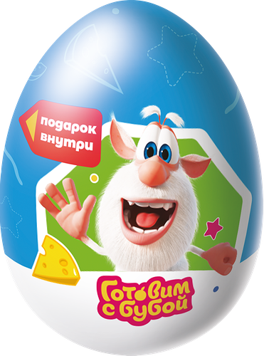 Яйцо шоколадное БУБА из глазури, с сюрпризом, 20г