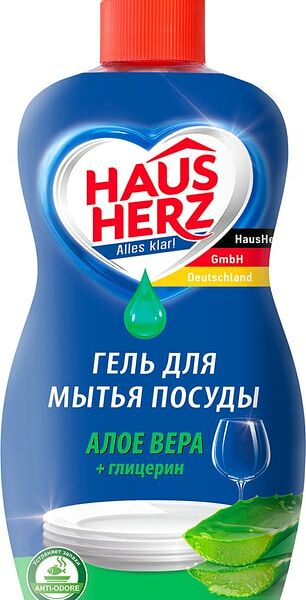 Средство для мытья посуды Haus Herz Глицерин + Алоэ 450мл