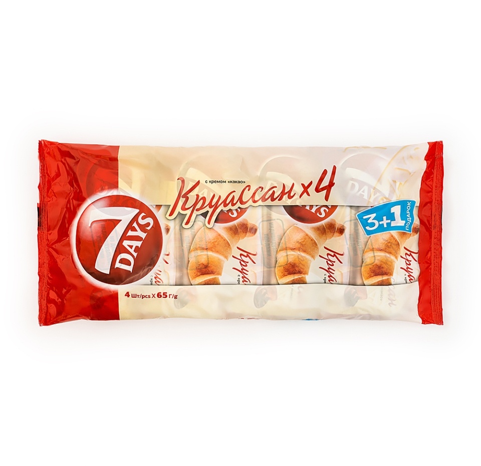 

Круассан 7days Какао 4х65г, 3+1, Россия