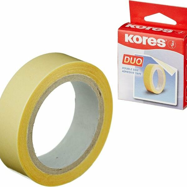 Клейкая лента канцелярская KORES двусторонняя 15х5 55515