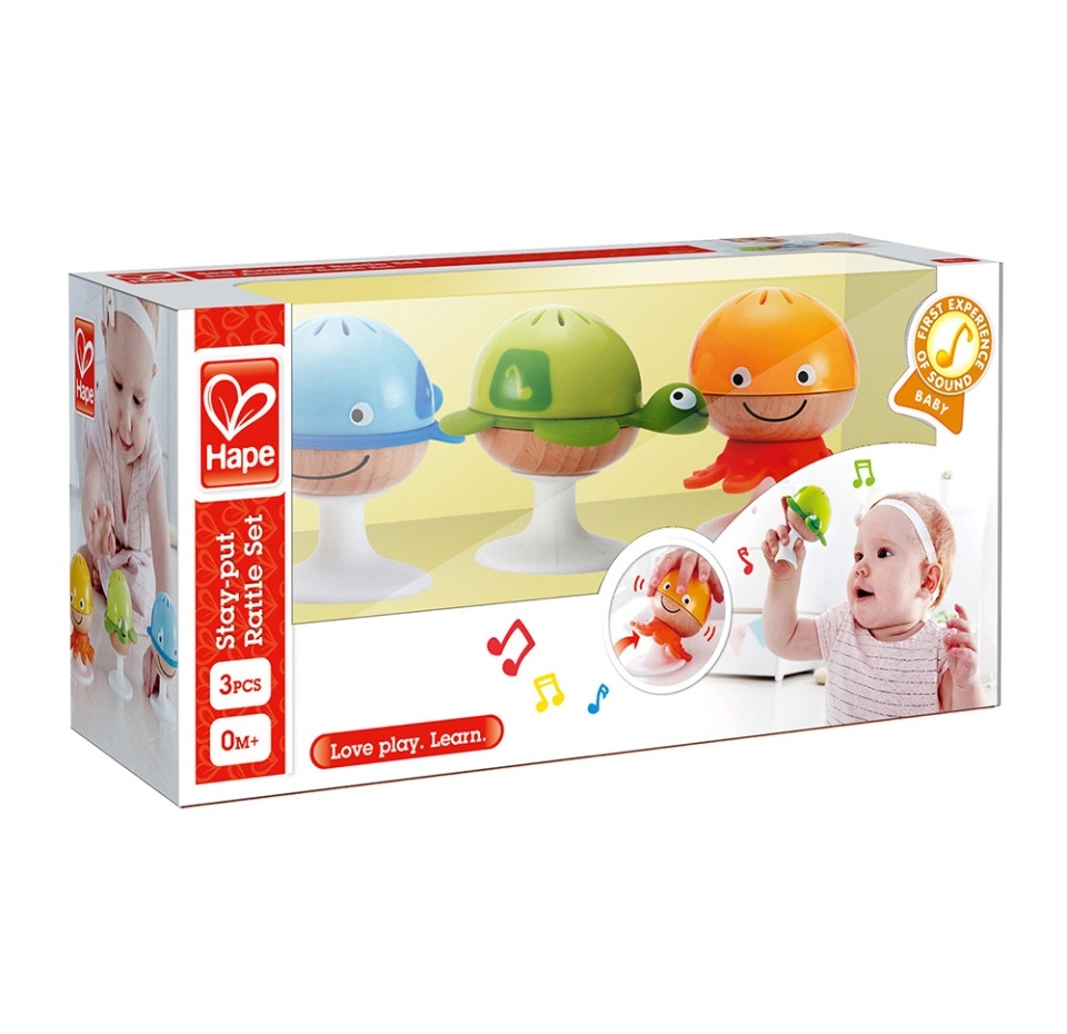 

Набор погремушек HAPE Морские друзья 3 предмета для малышей, Китай