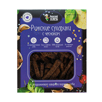 Сухарики Рижский Хлеб с чесноком