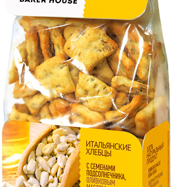Хлебцы итальянские Baker House с семенами подсолнечника, оливковым маслом и морской солью