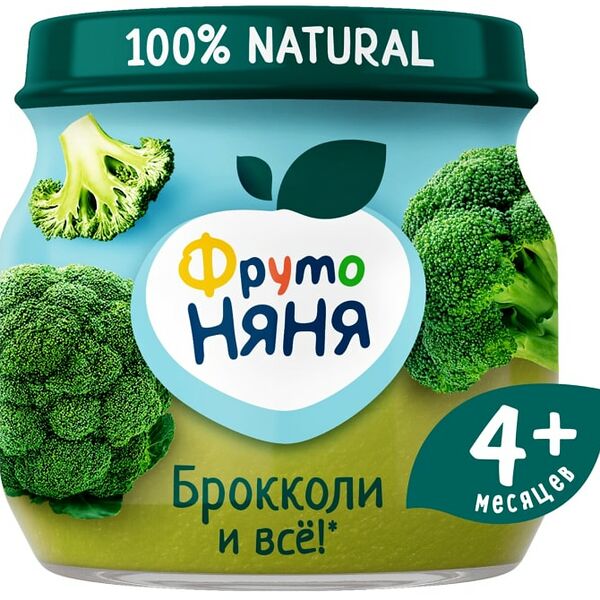 Пюре овощное ФрутоНяня Брокколи с 4 месяцев 80 г