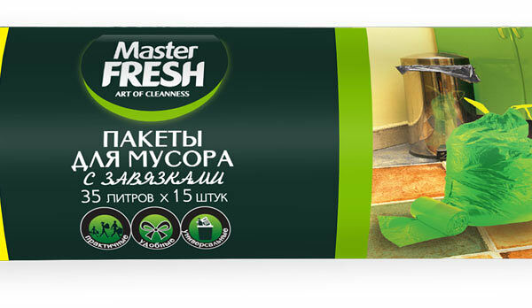 Пакеты для мусора Master Fresh с завязками 35л 15шт