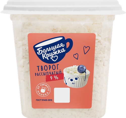 

Творог Большая Кружка 9% 350 г