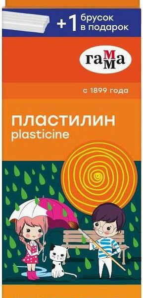 Пластилин Гамма Оранжевое солнце флуоресцентный 7 цветов