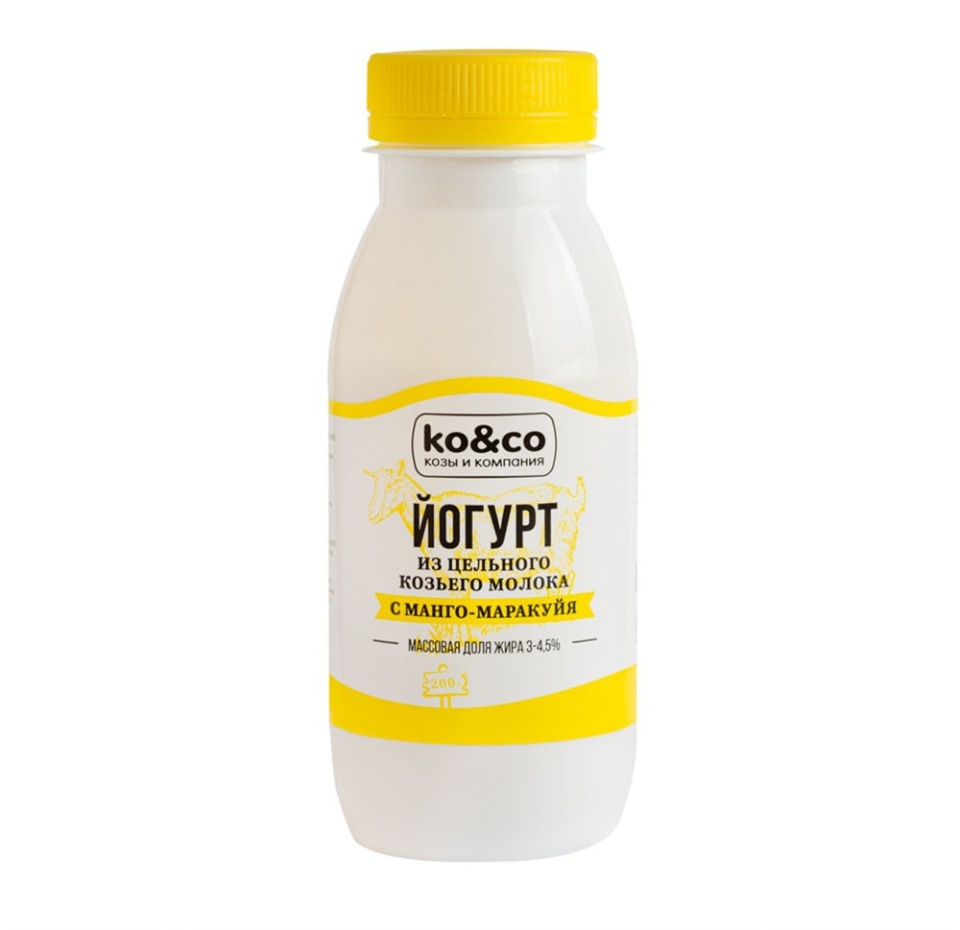 

Йогурт из козьего молока Ko&Co с манго и маракуйей 4.5% 200 г